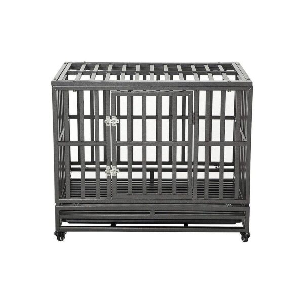 38 Inch Dog Kennel Crate with Heavy Duty Frame and Easy to Assemble Design for Large Pets