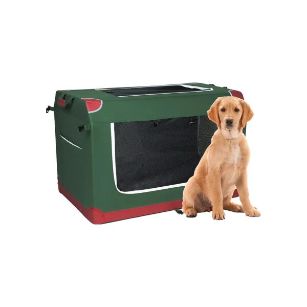 3-Door Mesh Portable Dog Crate for Large Dogs with Waterproof Lock