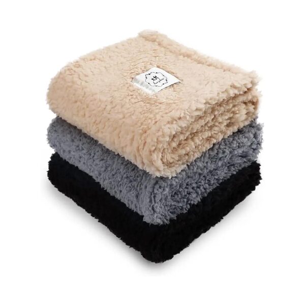 3-Pack Fluffy Premium Fleece Pet Blanket for Pet Owners of Small Dogs and Cats