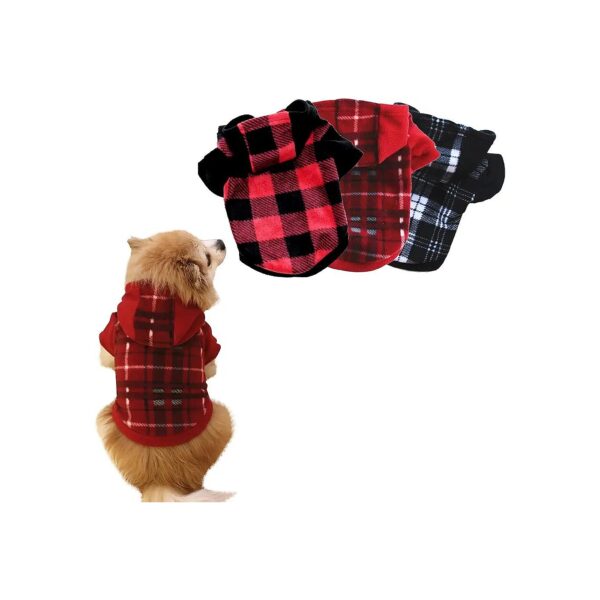 3-Pack Plaid Christmas Dog Sweaters Soft Warm Knitwear Puppy Shirts