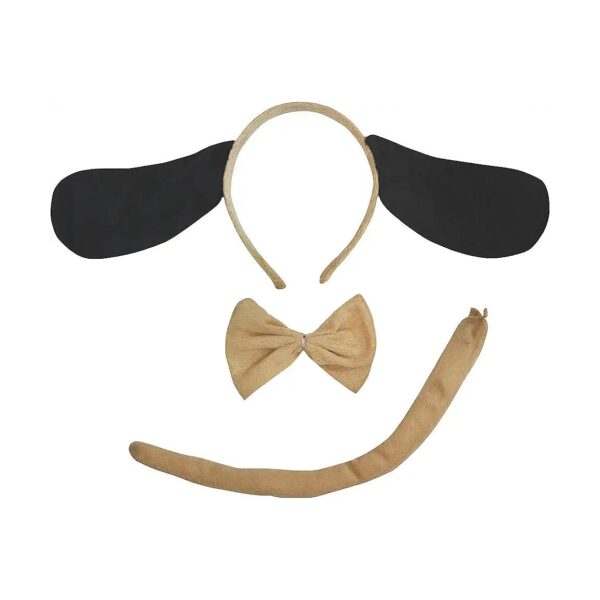 3-Piece Polyester Headband Bowtie Tail Costume Set for Small Pets