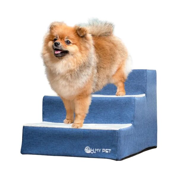 3-Step Pet Climbing Stairs for Small to Medium Dogs and Cats - Easy to Assemble Design