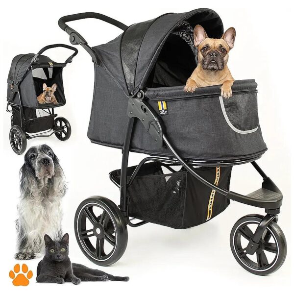 3-Wheel Pet Stroller for Small to Medium Dogs and Cats Up to 70 lbs