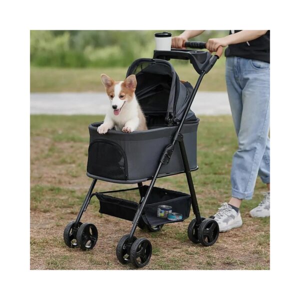 3-in-1 Pet Stroller with Folding Car Seat, Travel Carrier, and Waterproof Mat