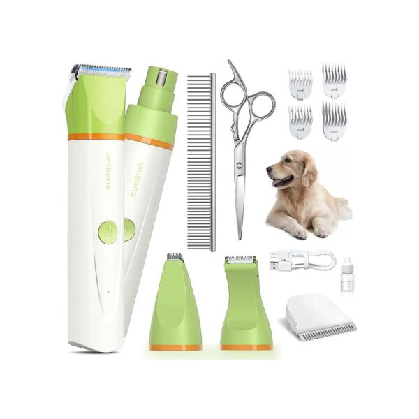 4 Attachments Dog Grooming Clippers Kit Small Paw Trimmer Nail Grinder Comb Pet Trimmer