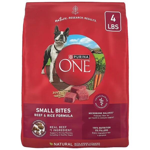 4 Count Bags of Small Dog Food with Beef and Rice Formula for Small Pooches Nutrition