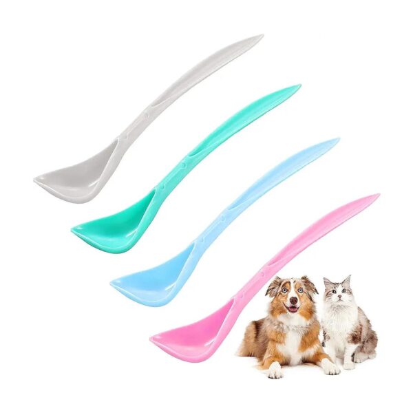 4 Pack of Pet Food Can Spoons with Long and Slim Design for Ease of Use