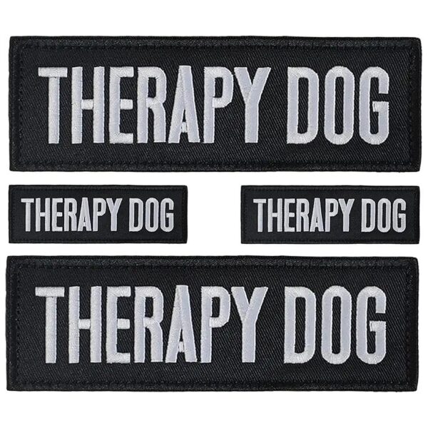 4 Pieces of Therapy Dog Patches for Home and Public Wear