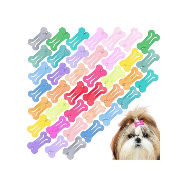 40 Pieces Hair Clips for Dogs Cute 1 Inch Puppy Dog Barrettes