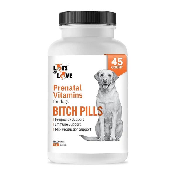 45 Tablets of Premium Prenatal Vitamins for Pregnant Female Dogs with Liver Flavor