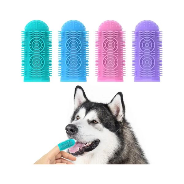 4-Pack Dog Toothbrush Kit for Regular Teeth Cleaning and Dental Hygiene