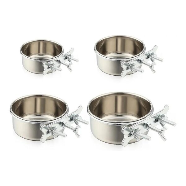 4-Piece Set Stainless Steel Pet Water Bowl for Cats and Small Dogs