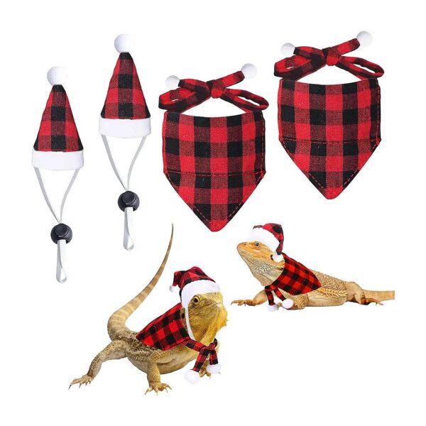 4-Piece Small Pet Christmas Costume Kit for Bearded Dragons and More