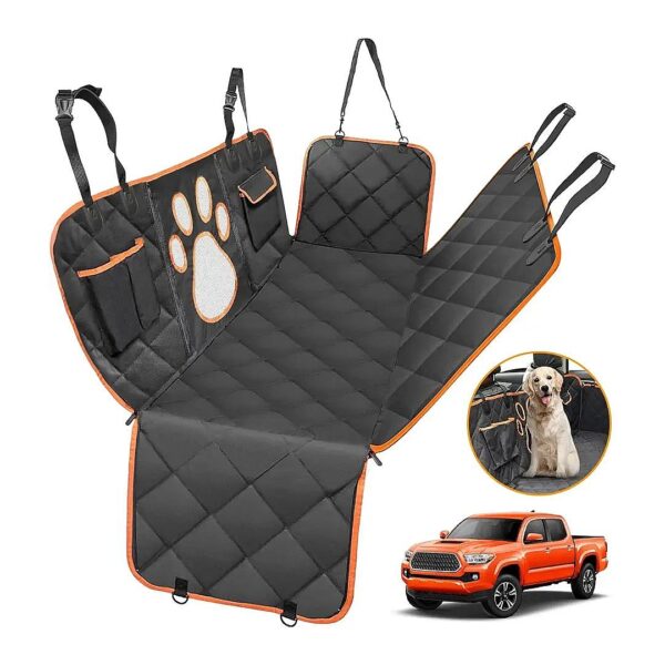 4-in-1 Dog Seat Cover for Sedan SUV Protection Waterproof and Wearable with Side Flaps