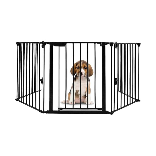 4-in-1 Metal Dog Gate for Play Yard, Safety Fence, and Barrier