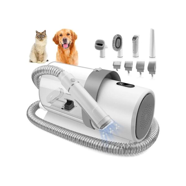 4-in-1 Pet Grooming Kit with Vacuum, Brush, Comb, and Nail Clipper for Complete Grooming