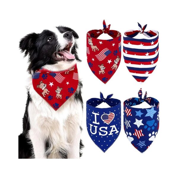 4th of July Paw-some American Flag Dog Bandanas and Scarves for Dogs and Cats