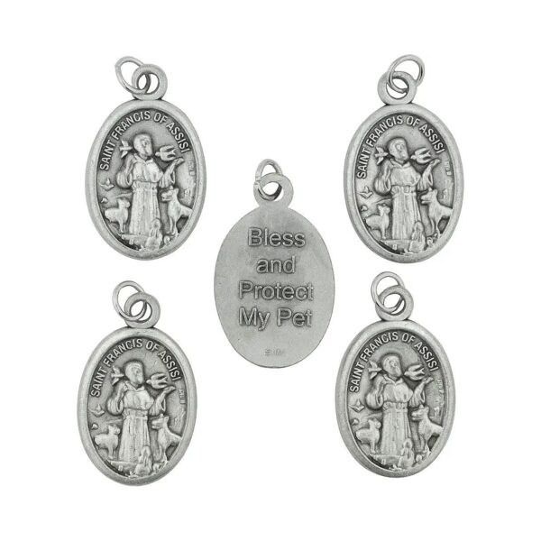 5 Pack Saint Francis of Assisi Patron Saint Pet Medals Italy