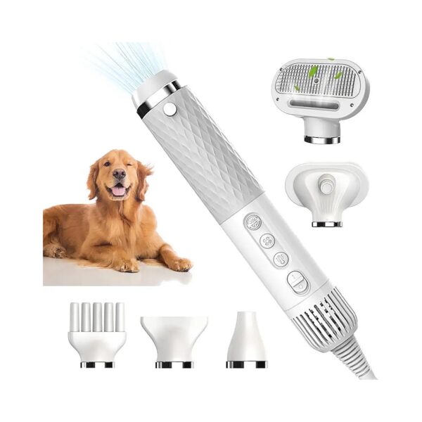 5 in 1 Dog Blow Dryer with 4 Nozzles for Versatile Grooming