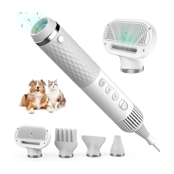 5 in 1 Dog Hair Dryer with Grooming Brush and Nozzles