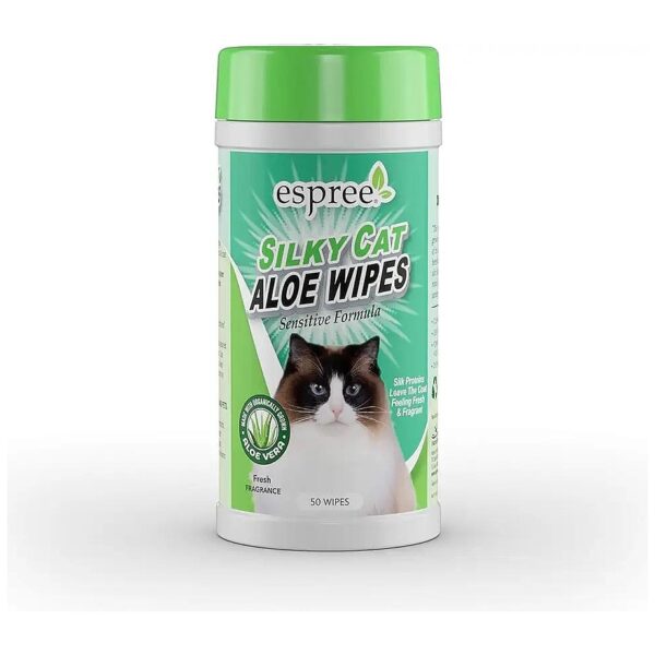 50 Count Organic Aloe Vera Wipes for Daily Cat Grooming Routine