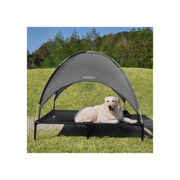 50 '' Elevated Outdoor Dog Bed with Canopy, XLarge Cooling Raised Pet Cot