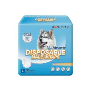 50-Count All-Absorb Male Wraps for Comfortable Dog Ownership