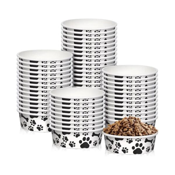 50-Pack of Cute and Practical Disposable Feeding Bowls for Your Pets