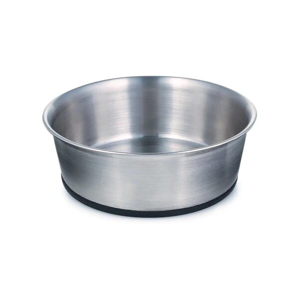 5-1/4-Inch Wide Stainless Steel Dog Bowl with Nonslip Rubber Bottom