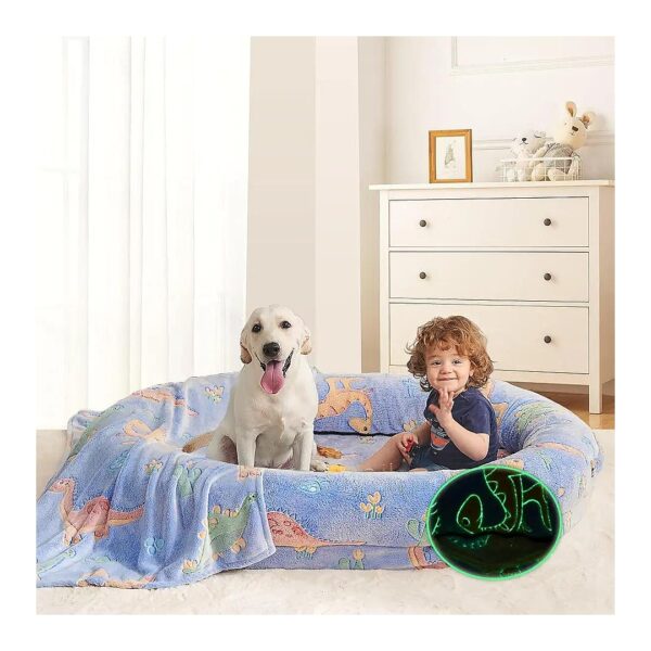 57'L x 37'W x 10'Th Human Dog Bed with Dinosaur Theme for Large Breeds