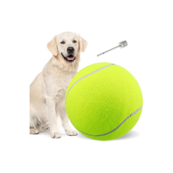 5-Inch Large Tennis Ball Pet Toys for Dogs, Giant Rubber Ball with Inflating Needles