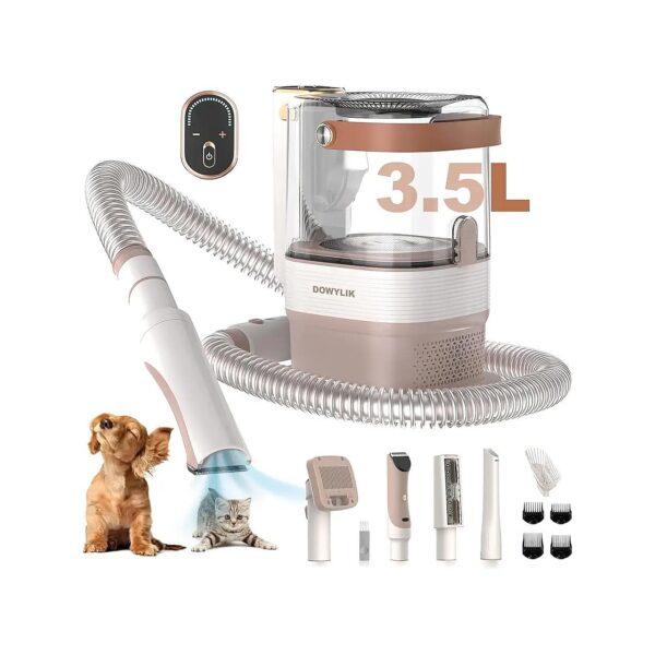 5L Large Capacity Pet Grooming Vacuum with 2 Nozzles and 5 Pet Grooming Tools