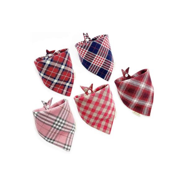 5PCS Small Cat Dog Scarves with Triangle Bib Soft Cotton Scarves for Baby Puppy Pet Necks