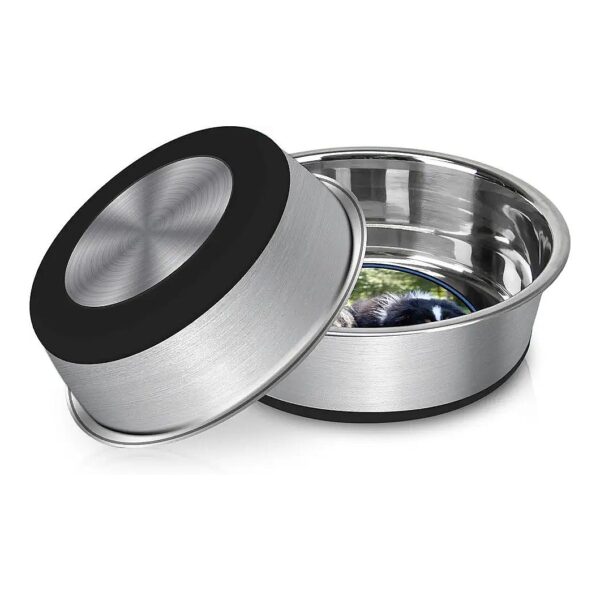 5in Single-Pack Stainless Steel Dog Bowls with Non-Slip Foot Mat for Dry and Wet Food