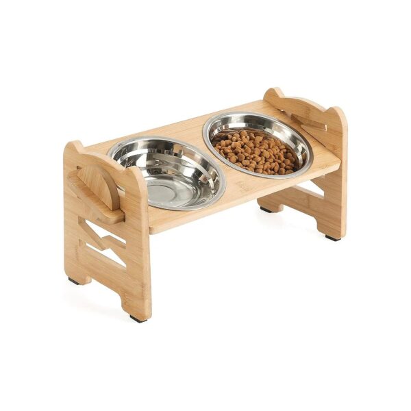 6 Adjustable Height Stand Pet Food and Water Bowls for Cats and Small Dogs