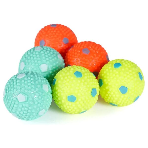 6 Ball Pack of Spotted Latex Dog Balls for Small Breeds and LAKAYA