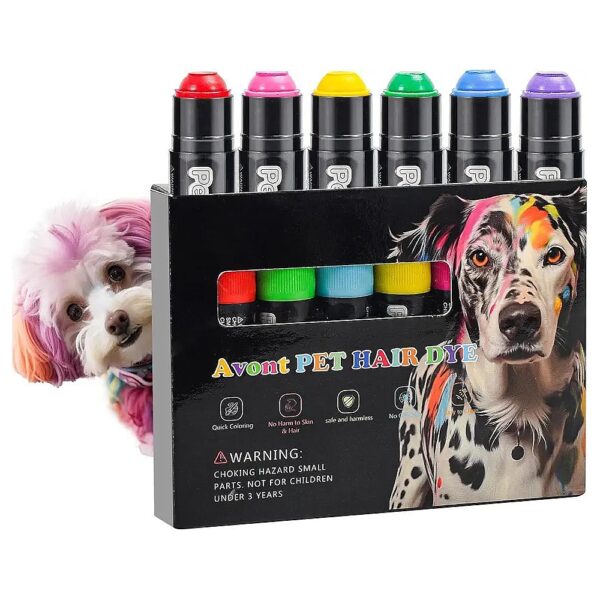 6 Colors for Pets - Temporary Hair Dye Paint for Styling and Marking