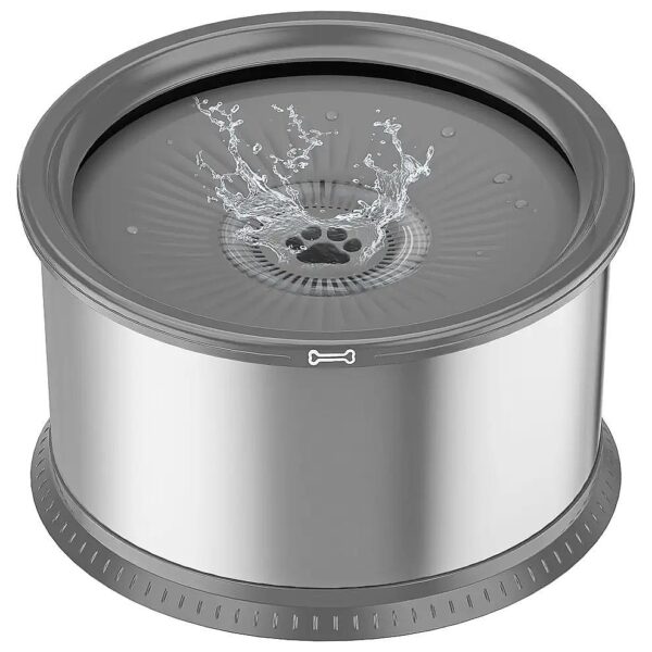 6 Gallon Stainless Steel Water Bowl for Multi-Pet Families with Slow Water Feeder