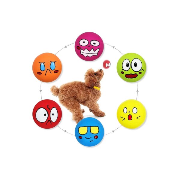 6 Pack Squeaky Dog Toys for Small Medium Puppies Latex Rubber Squeaky Balls