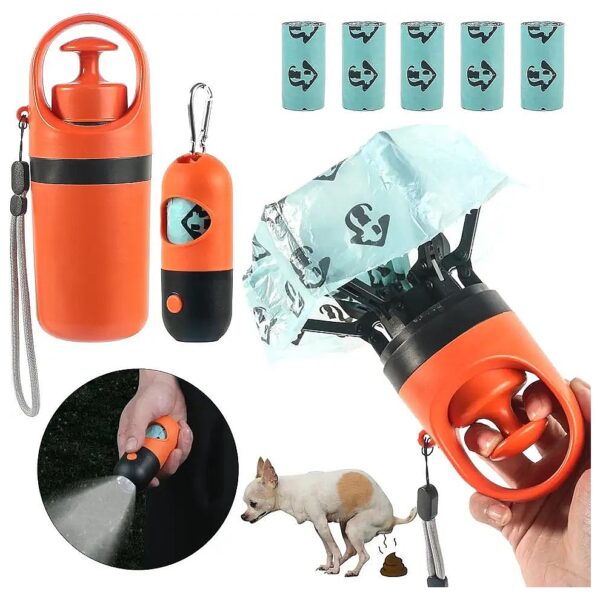 6 Pcs Portable Dog Poop Scooper Kit with Holder and Claw Clip for Easy Waste Management