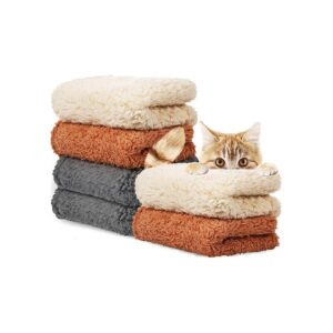 6 Piece Fleece Puppy Blankets for Small Medium Pets Soft and Warm Design