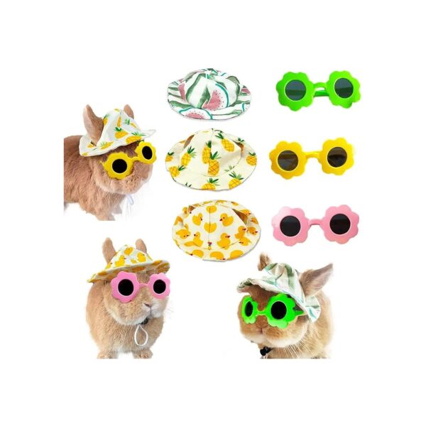 6 Piece Pet Costume Outfit Accessory Set for Small Animals' Summer Fun