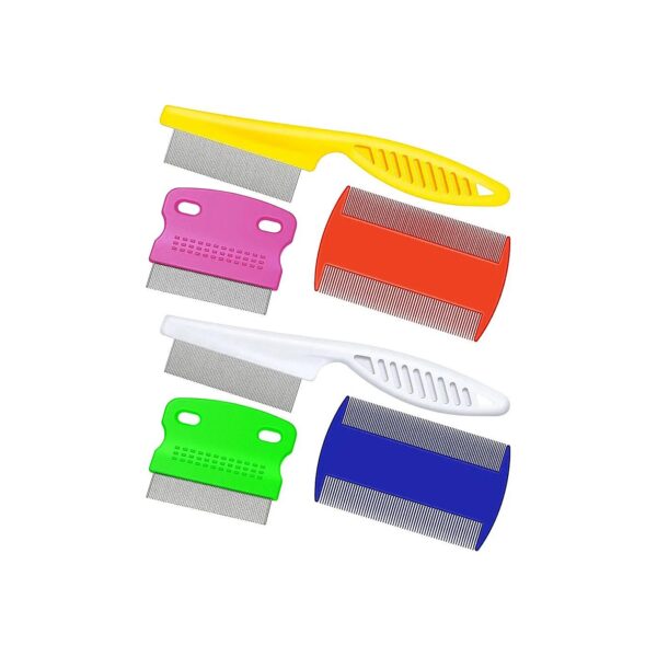 6 Piece Pet Grooming Comb Set for Flea Mite and Crust Removal