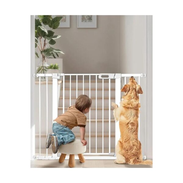 6 Tall and 29-46 Wide White Baby Safety Gate for Stairs and Doorways