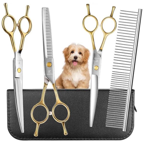 6 in 1 Dog Grooming Scissors Set for Home Use and Professional Groomers