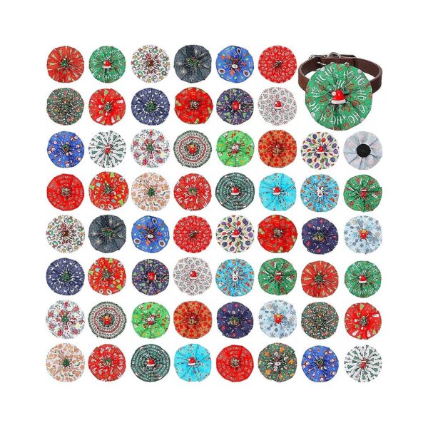 60 Christmas Dog Collar Flowers Pet Accessories Grooming Supplies