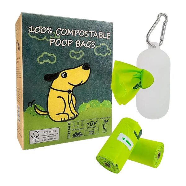 60 Count Standard Size Compostable Dog Poop Bags with High-Quality Performance