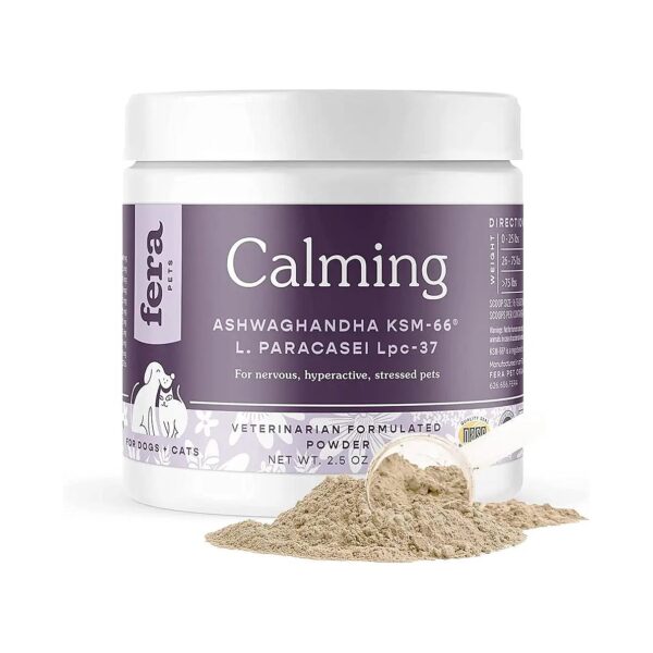 60 Scoops of GABA and Ashwagandha Supplements for Calming Pet Anxiety and Stress Relief