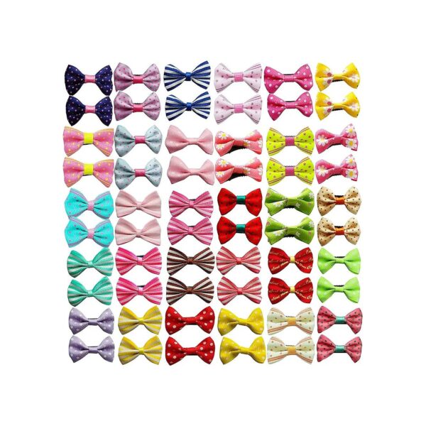 60-Piece Set of Small Dog Bows with Clips for Puppy Hair Accessories