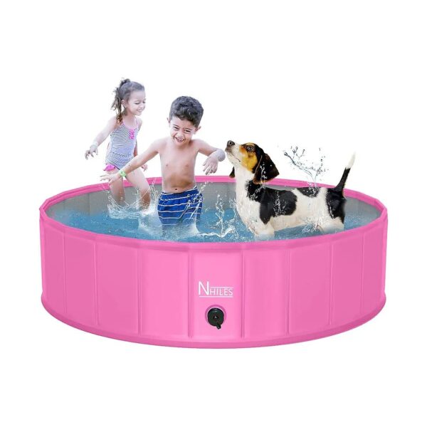 63 Inch Diameter Pet Pool for Large Breed Dog and Cat Bathing and Cooling Down